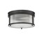 Z-Lite Carnaby Flush Mount, 2-Light, 13 In.W x 6.5 In.H, Matte Black/Clear Ribbed 7504FR13-MB - alternate 2